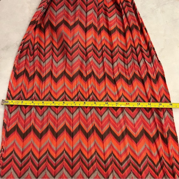 Orange brown scarf Missoni like pattern - Picture 4 of 7